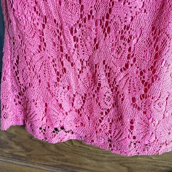 Trina Turk lined cotton mid sleeve salmon colored dress size 4 - Picture 3 of 12